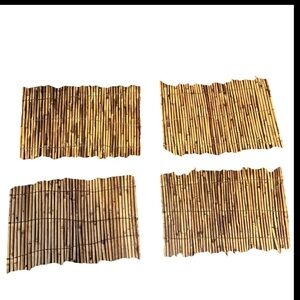 Set of 4 Vintage Wood Placemats 19x12 Boho